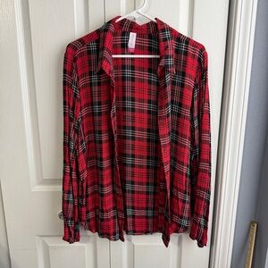 No Boundaries black red white plaid flannel size XXL 19